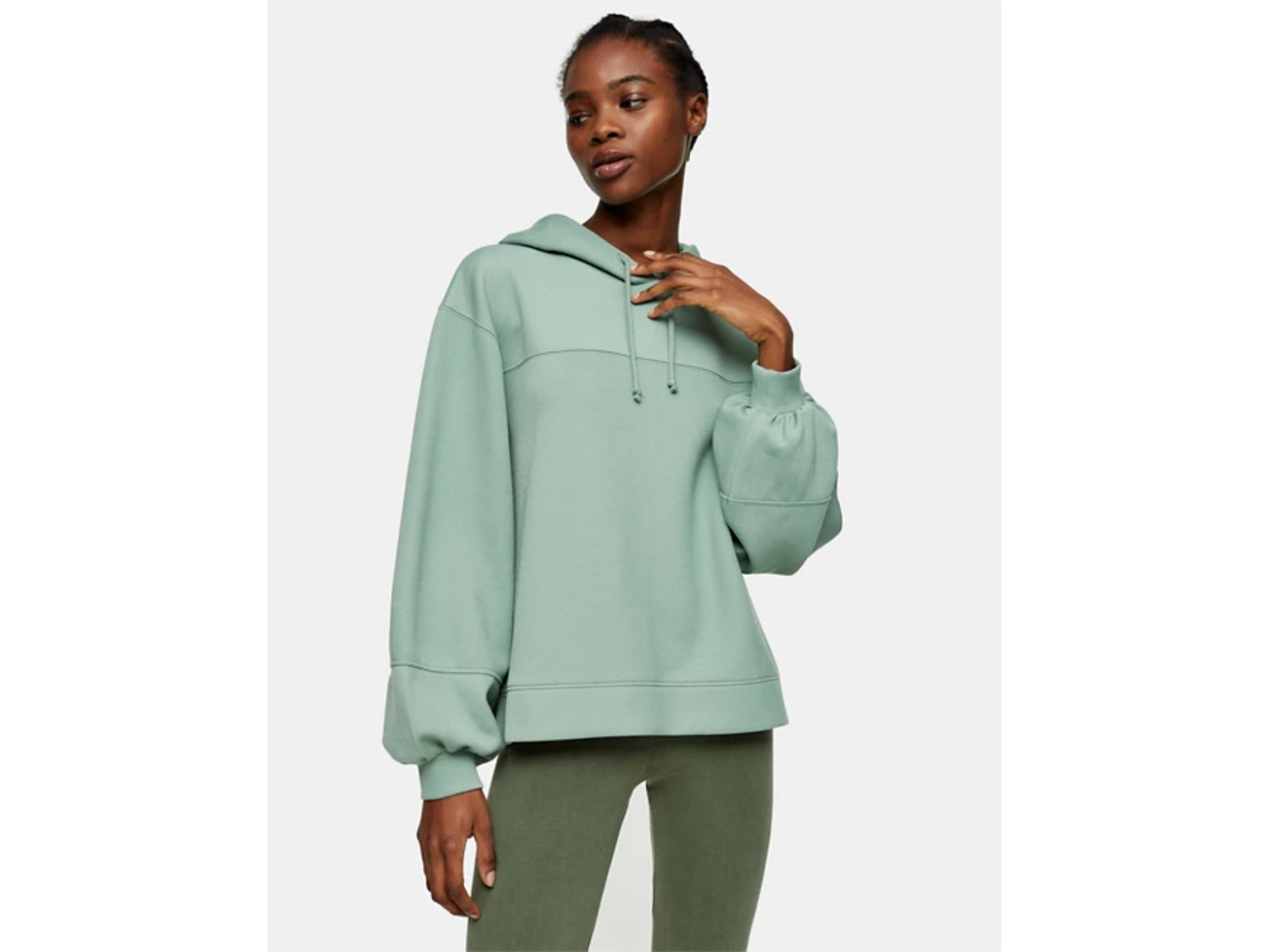 Topshop green outlet hoodie